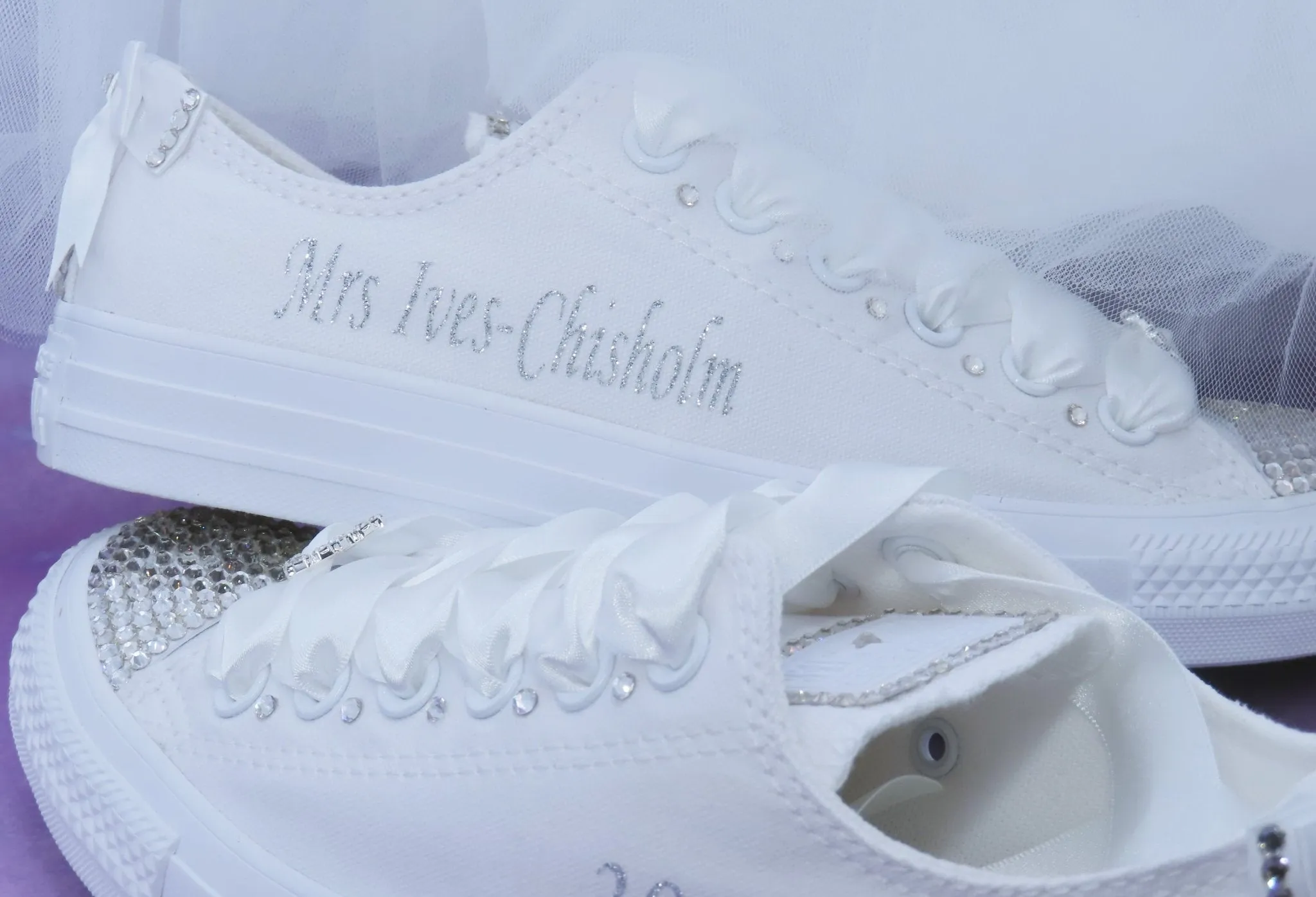 Personalised Custom Crystal Wedding Converse .