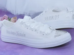 Personalised Custom Crystal Wedding Converse .