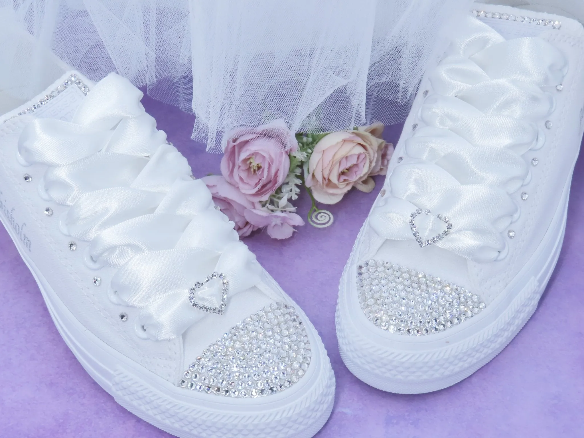 Personalised Custom Crystal Wedding Converse .