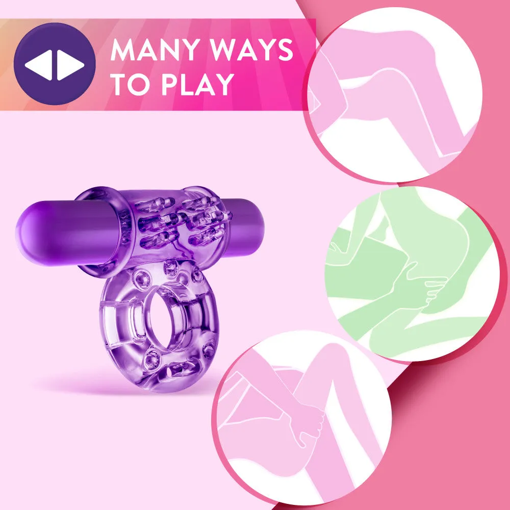 Play With Me By Blush® | Couples Play: Purple Vibrating Penis Ring