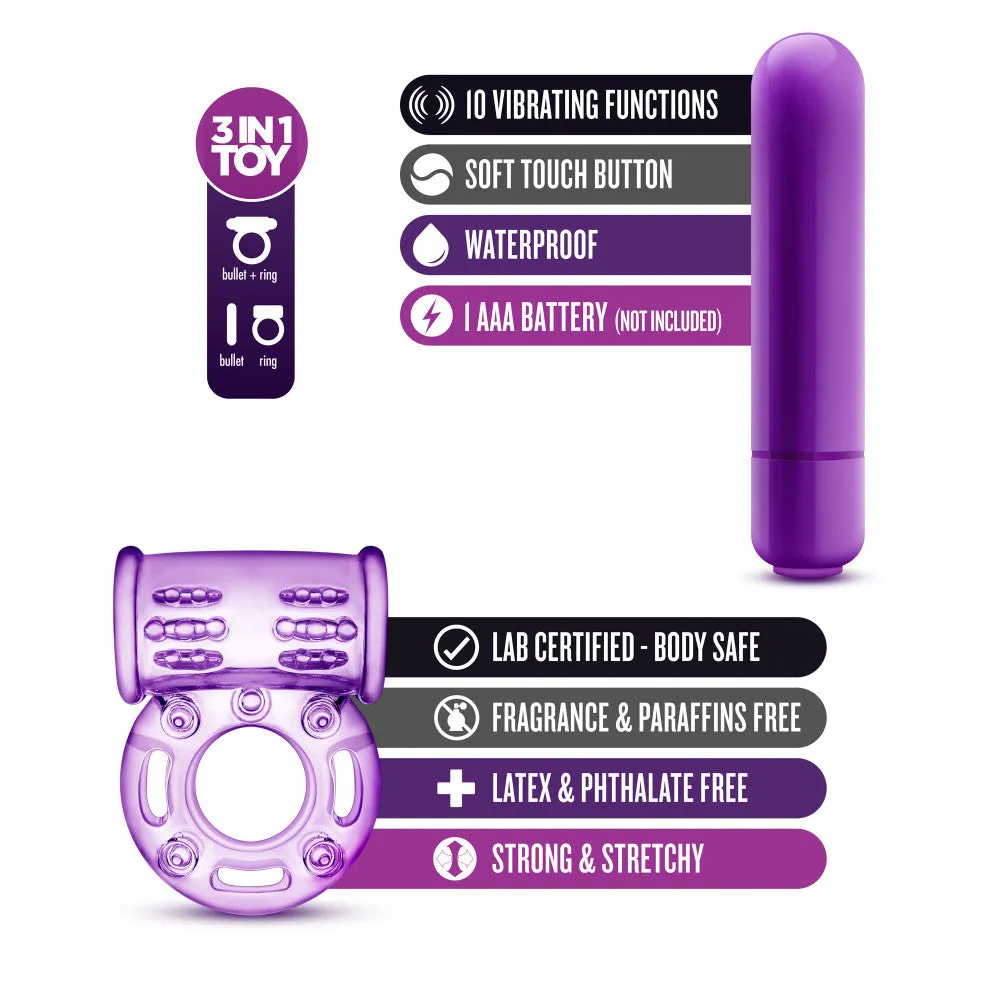 Play With Me By Blush® | Couples Play: Purple Vibrating Penis Ring