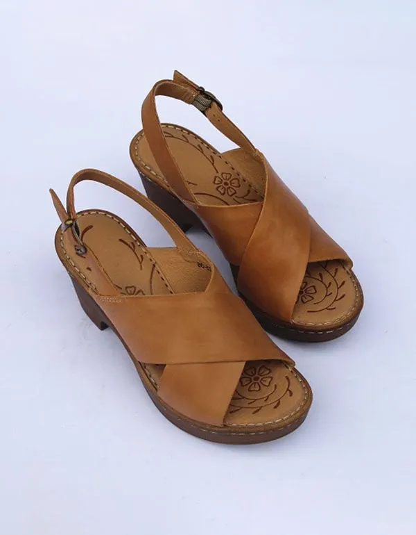 Retro Leather Handmade Open-Toe Summer Sandals