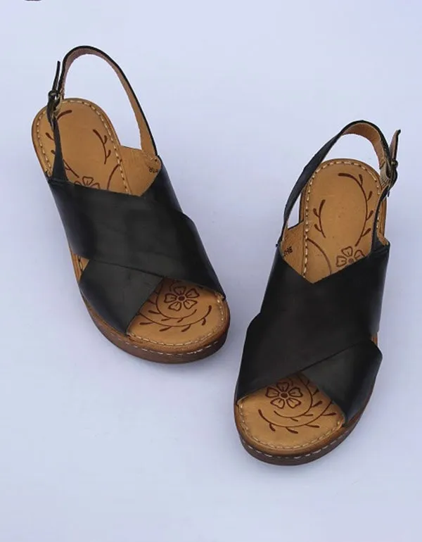 Retro Leather Handmade Open-Toe Summer Sandals