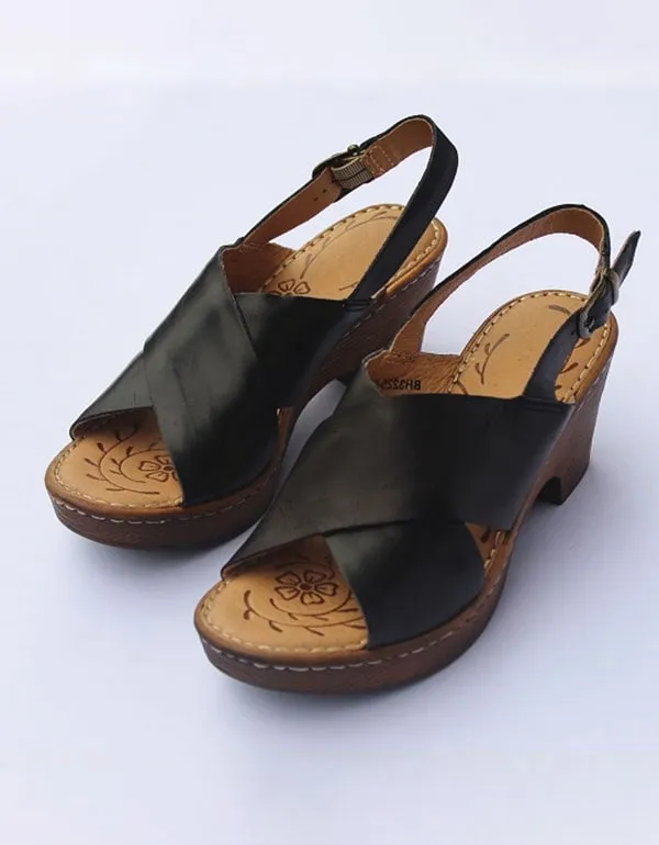 Retro Leather Handmade Open-Toe Summer Sandals