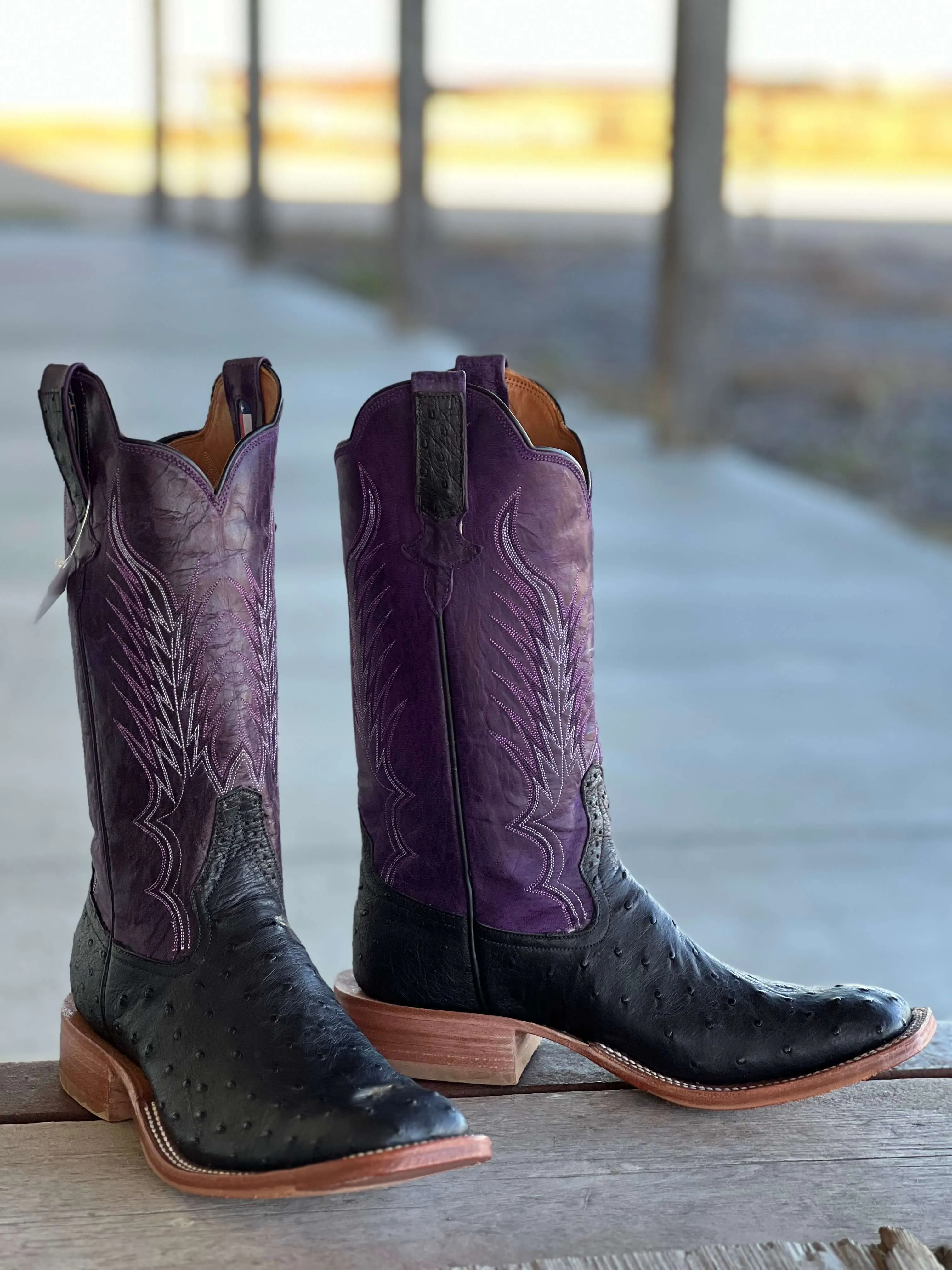 Rios of Mercedes | Black Full Quill Ostrich Boot