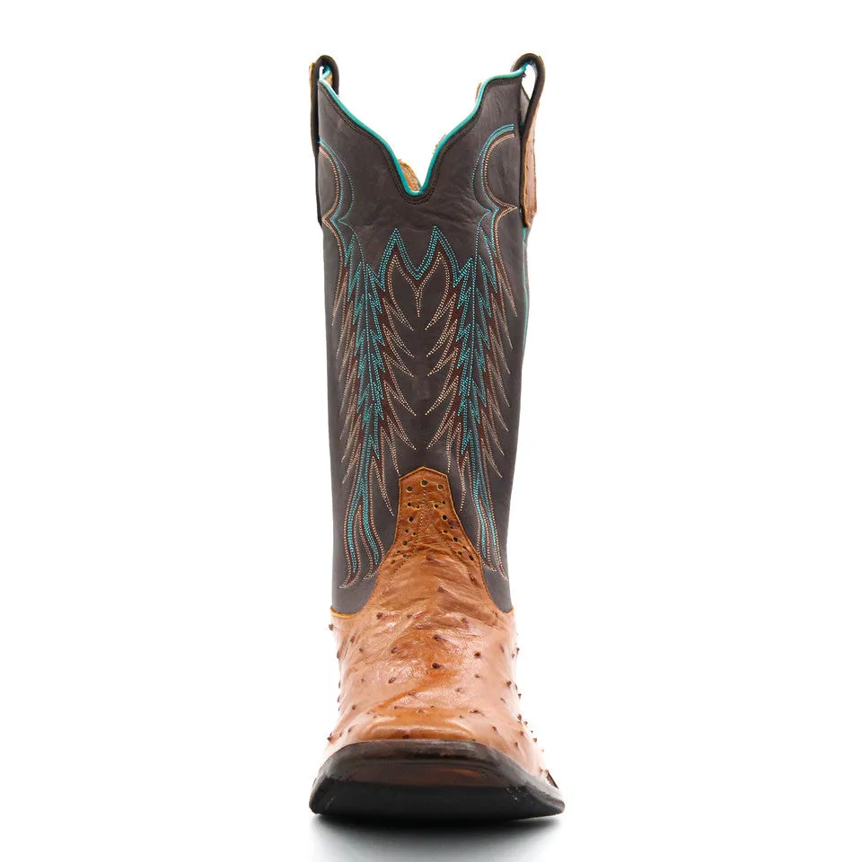 Rios Of Mercedes Exclusive Cognac Full Quill Ostrich Men's Boot