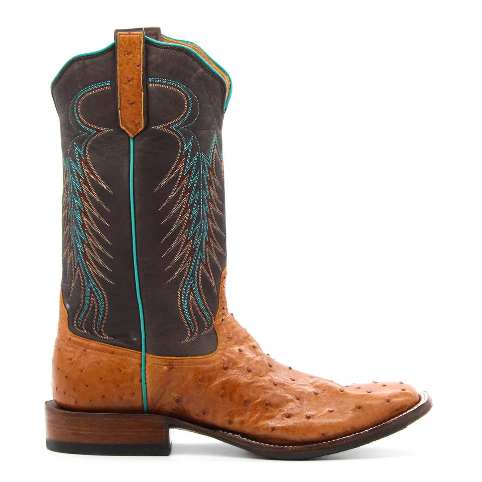 Rios Of Mercedes Exclusive Cognac Full Quill Ostrich Men's Boot