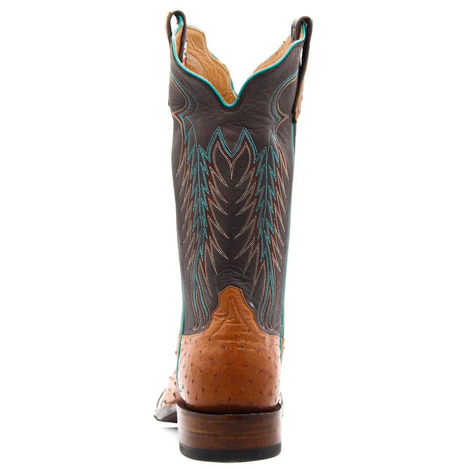 Rios Of Mercedes Exclusive Cognac Full Quill Ostrich Men's Boot