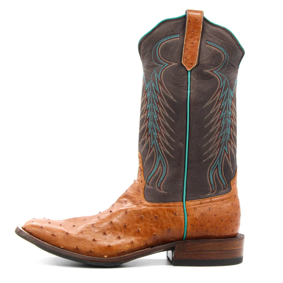 Rios Of Mercedes Exclusive Cognac Full Quill Ostrich Men's Boot