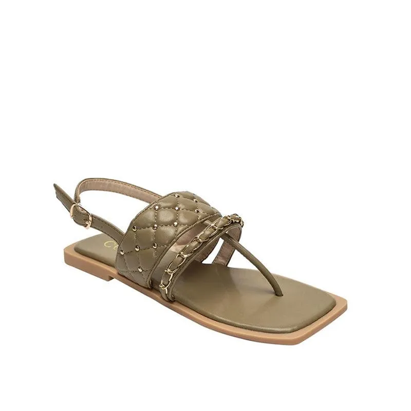 Rivet Chain Flat Sandals