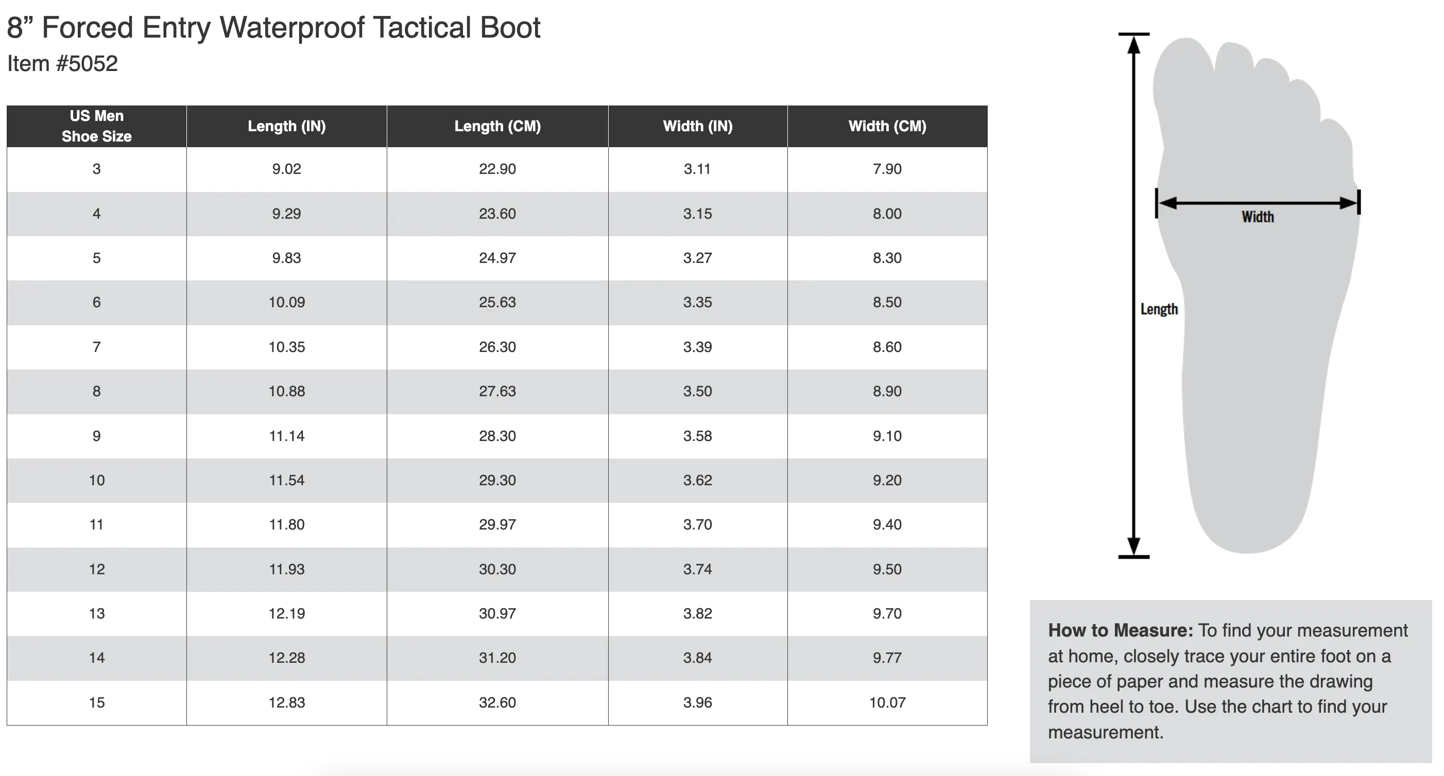 Rothco 8" Forced Entry Waterproof Tactical Boot