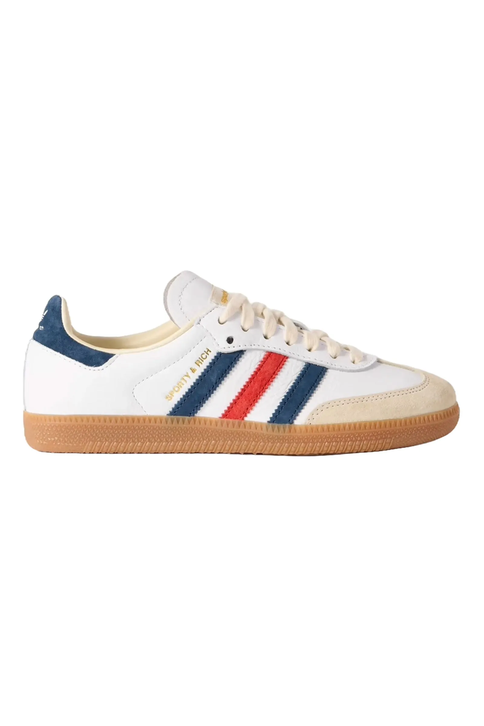 Sporty & Rich Olympic Samba OG Satin and Suede-trimmed Leather Sneakers