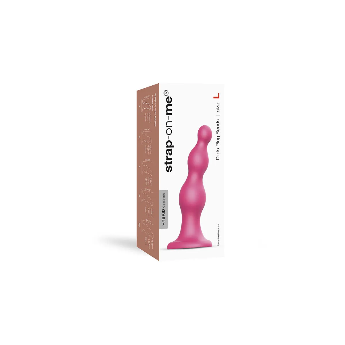 Strap-On-Me Beads Plug Dildo Metallic Raspberry