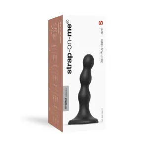 Strap-On-Me Hybrid Collection Silicone Dildo Plug Balls Black S