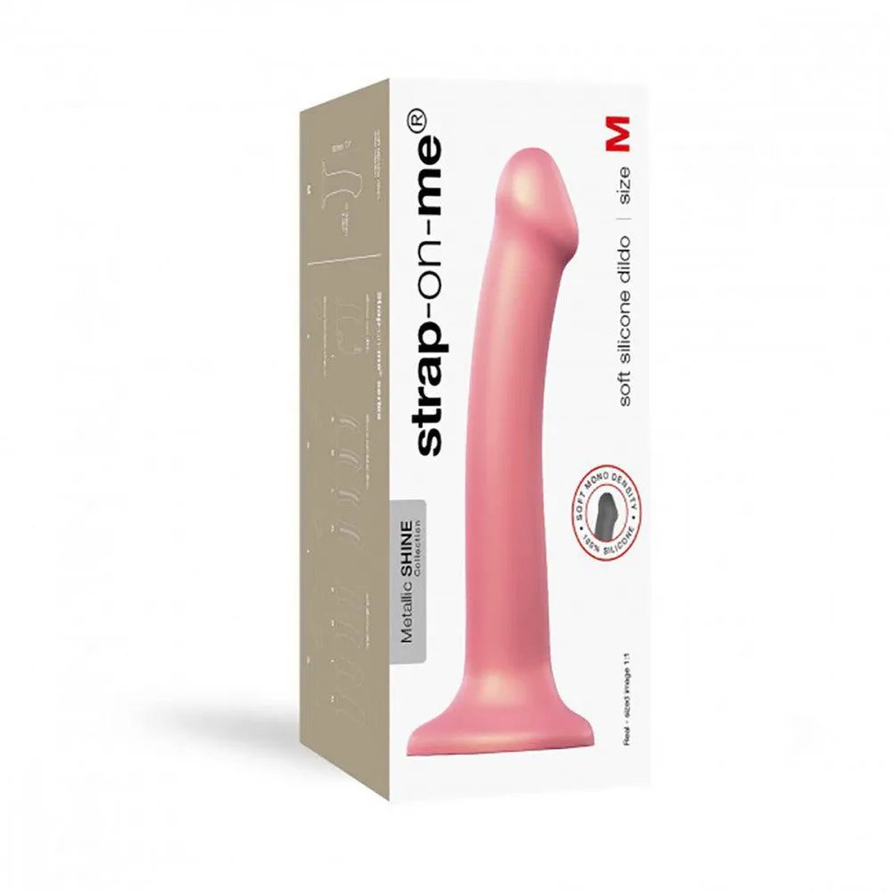 Strap-On-Me Pink Metallic Dual-Density Silicone Dildo