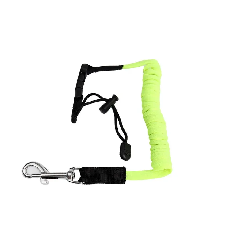 Stretchable Kayak Paddle Board Safety Rope Spring Leash With Safety Lock(Yellow Green)