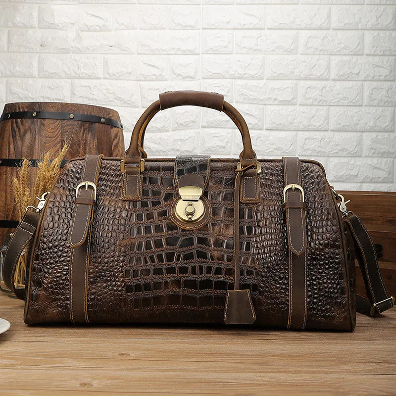 Trendy Handmade Cow European And American Men's Leather Pattern Travel Bag | Brodtica.com