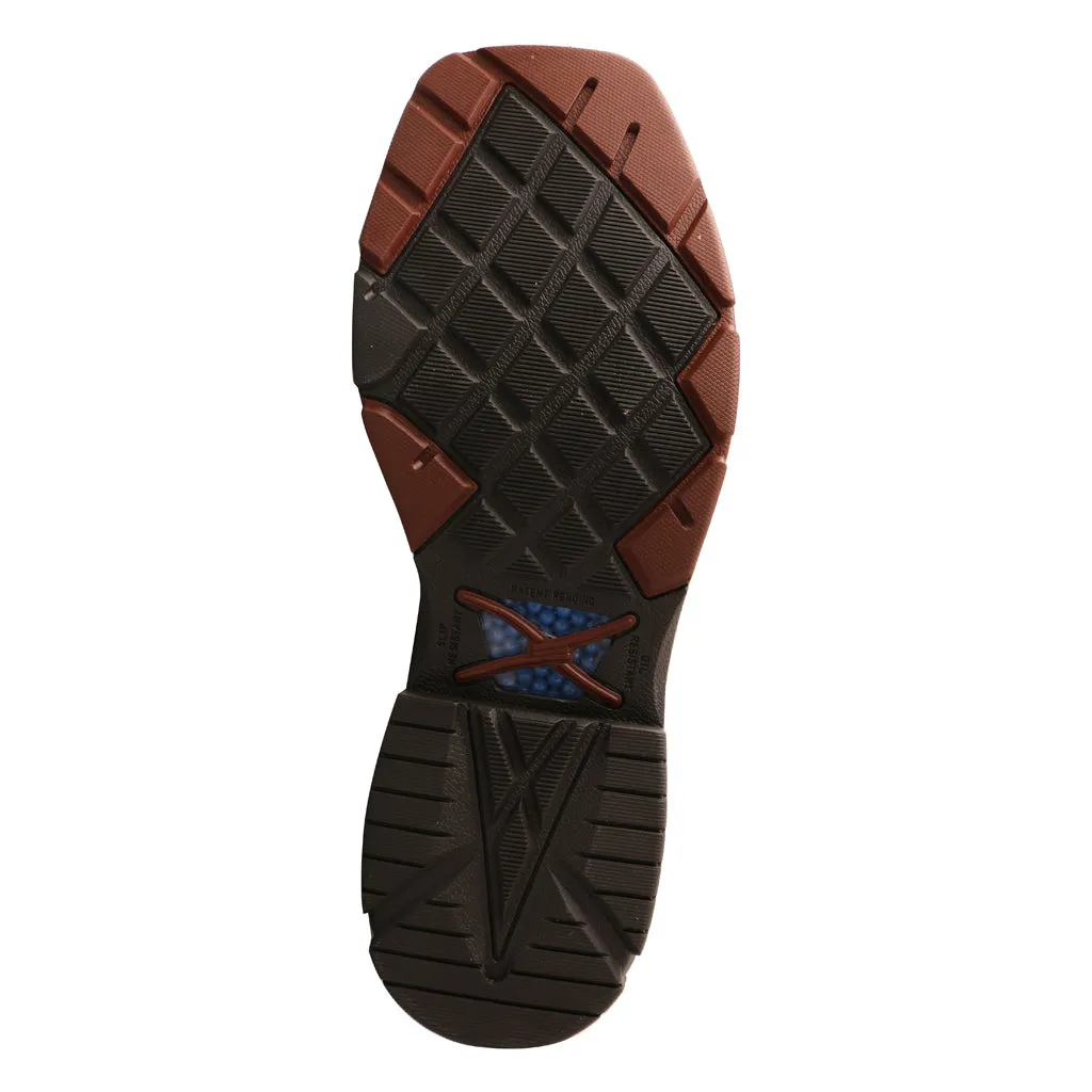 'Twisted X' Men's 12" CellStretch® Western WP Square Toe - Mocha / Navy