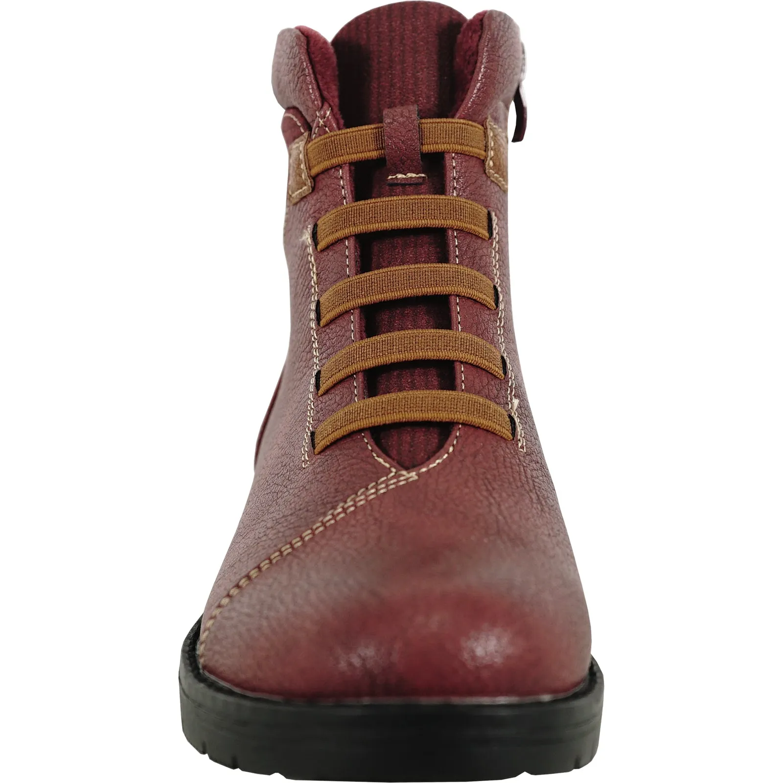 VANGELO Women Boot OY4401 Ankle Casual Boot Burgundy