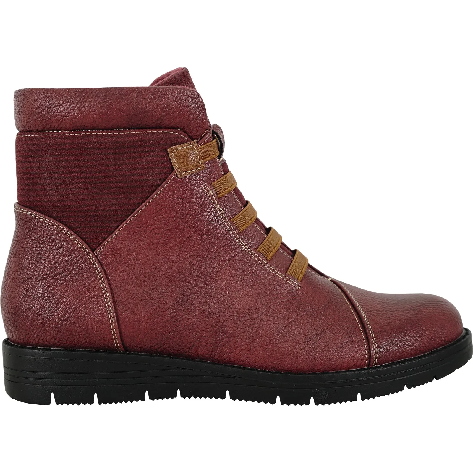 VANGELO Women Boot OY4401 Ankle Casual Boot Burgundy