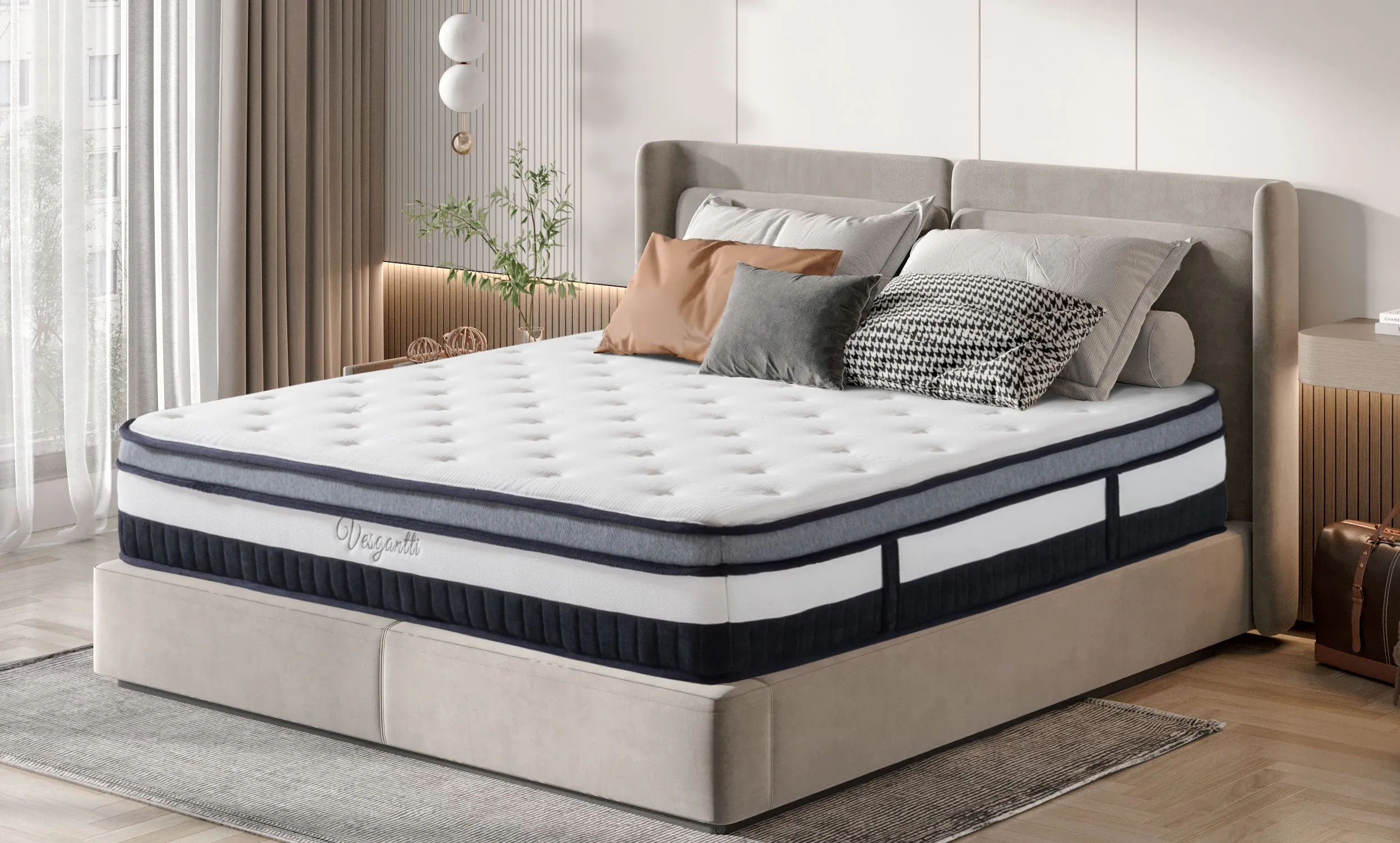 Vesgantti Nova Luxe Hybrid Mattress-10 Inch Euro(Box) Top Mattress