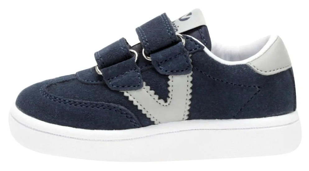 Victoria Millas Suede Sneaker Navy Hook and Loop for Boy's and Girl's