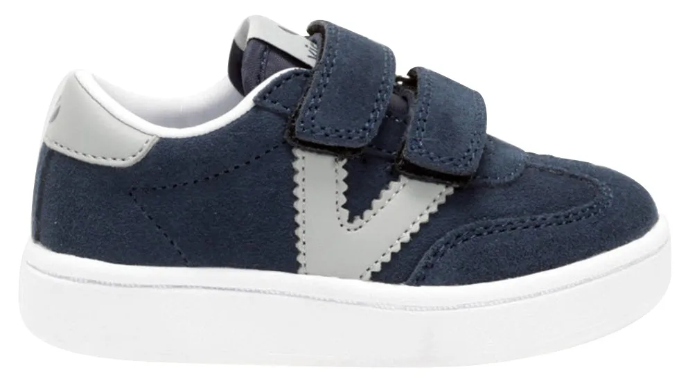 Victoria Millas Suede Sneaker Navy Hook and Loop for Boy's and Girl's