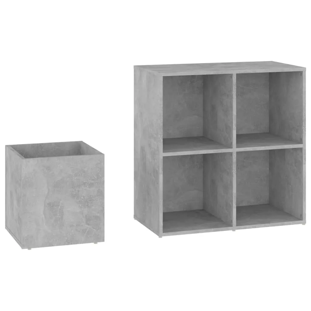 vidaXL Hall Shoe Cabinet Concrete Grey 105x35.5x70 cm Engineered Wood