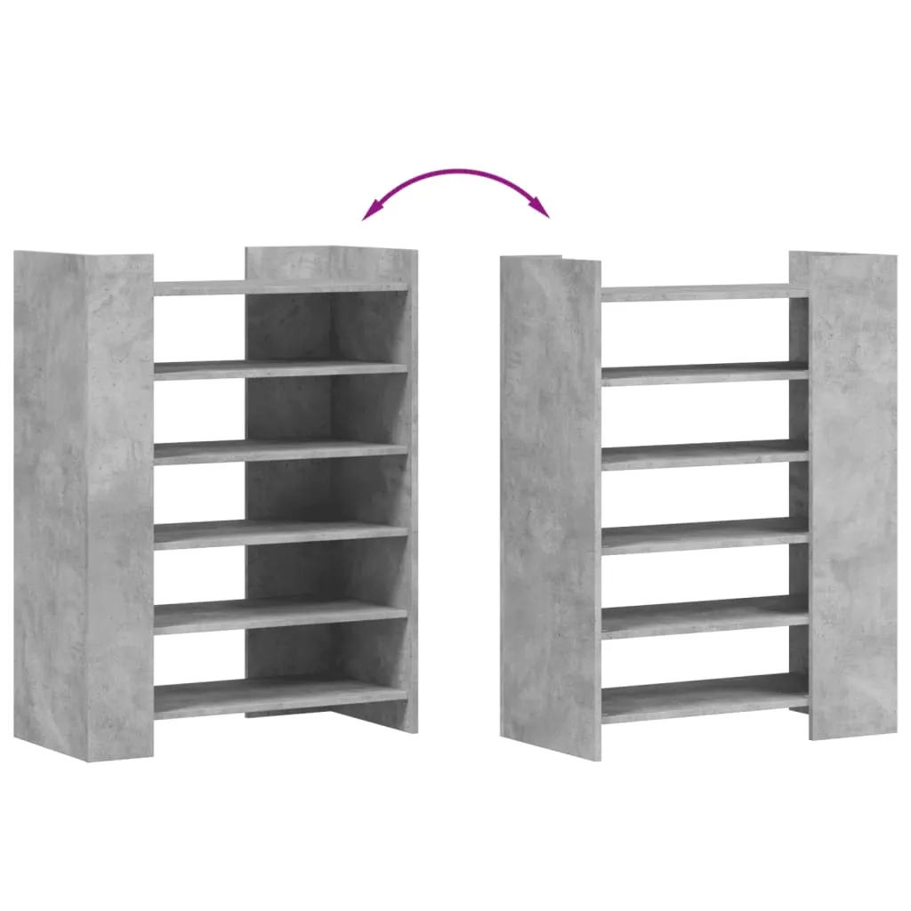 vidaXL Shoe Cabinet Concrete Grey 74.5x37.5x100 cm Engineered Wood