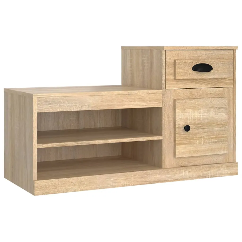 vidaXL Shoe Cabinet Sonoma Oak 100x42x60 cm Engineered Wood