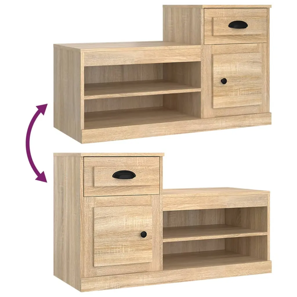 vidaXL Shoe Cabinet Sonoma Oak 100x42x60 cm Engineered Wood