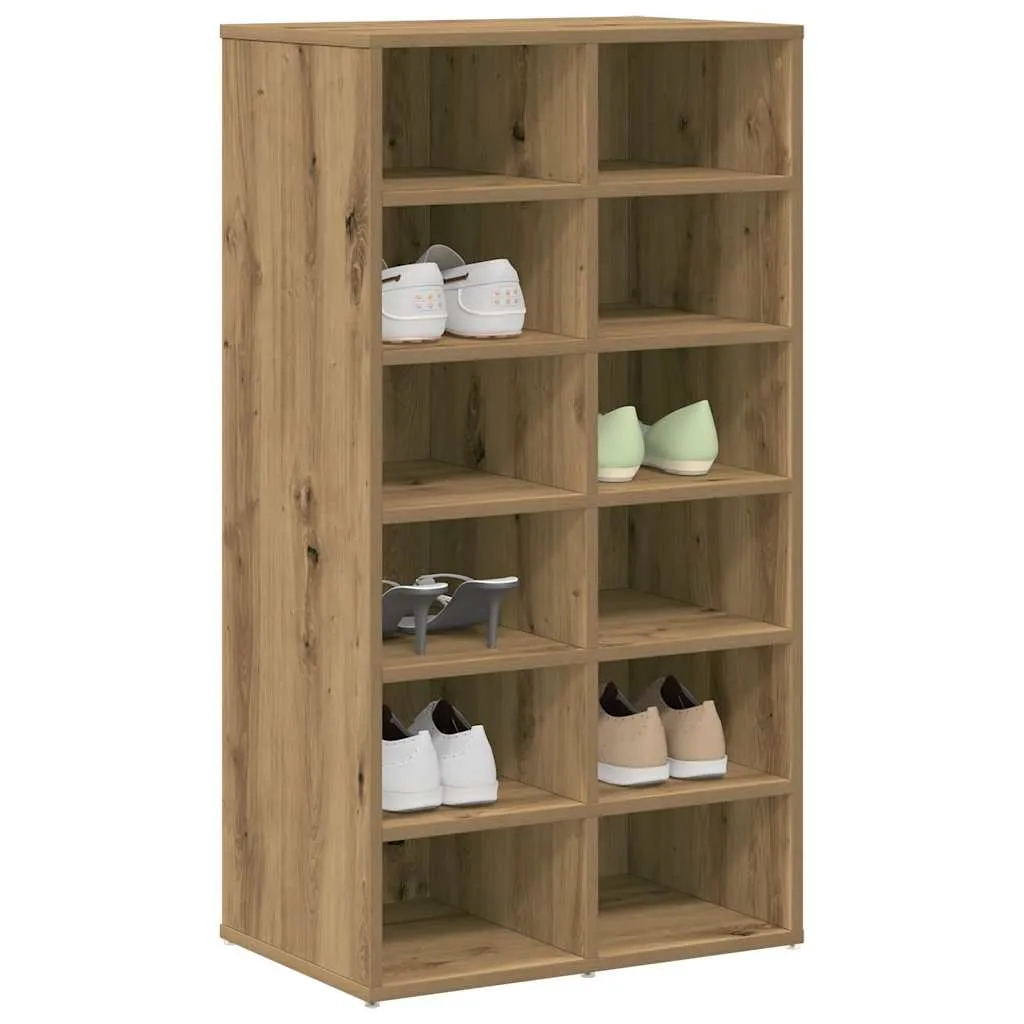 vidaXL Shoe Rack Artisan Oak 54x34x100.5 cm Engineered Wood