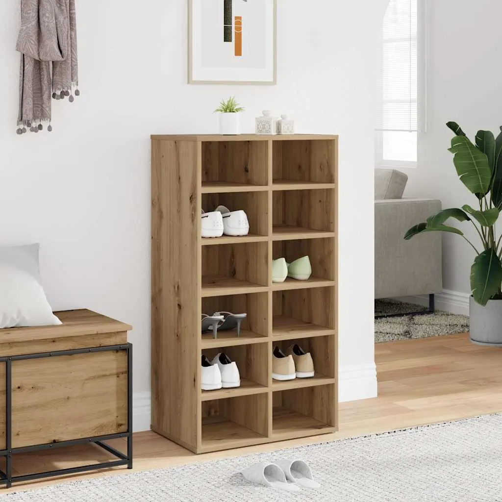 vidaXL Shoe Rack Artisan Oak 54x34x100.5 cm Engineered Wood