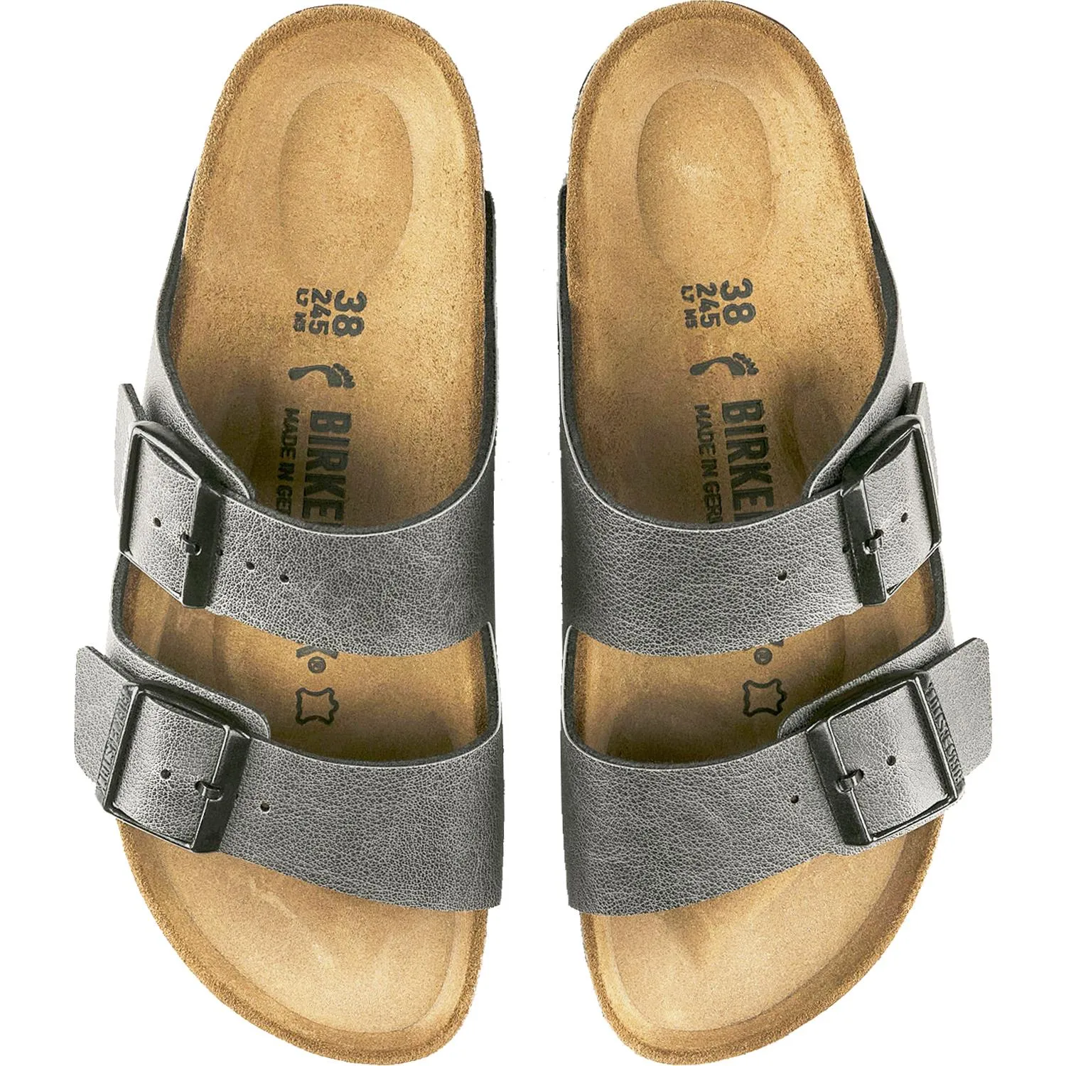 Women's Birkenstock Arizona Anthracite Pull Up Birko-Flor