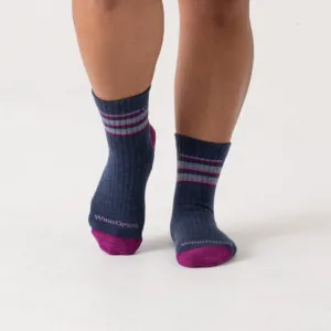 Womens Multi Stripe Cushioned Micro Crew Socks