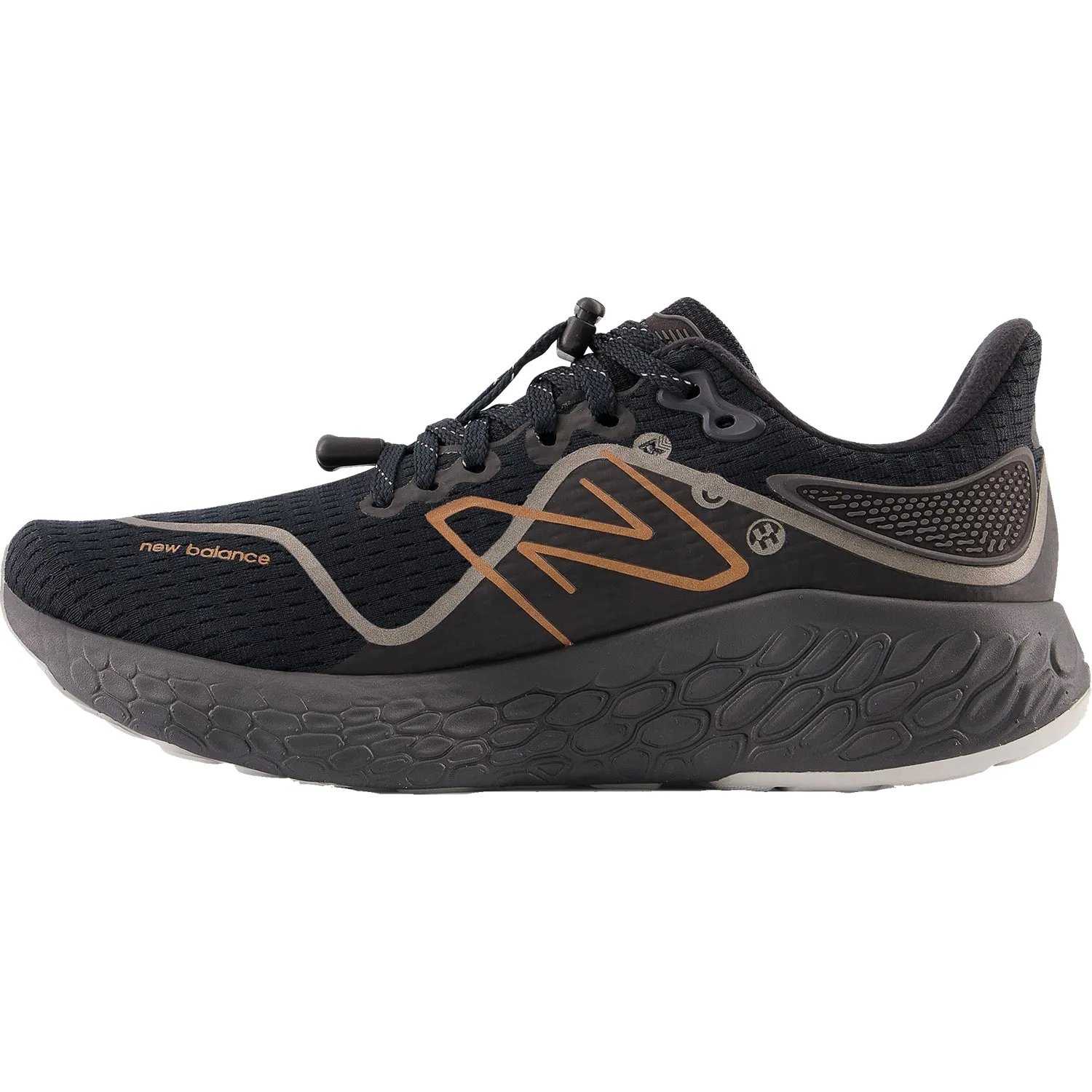 Women's New Balance Fresh Foam X W1080V12 Black/Copper Metallic Mesh