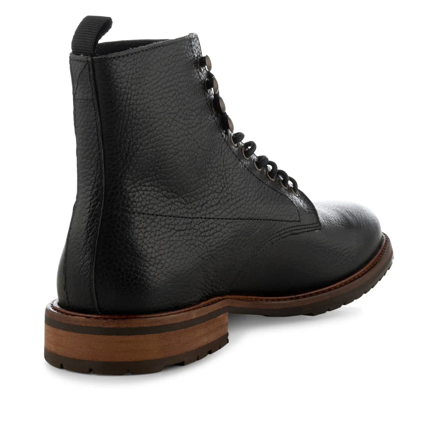 York lace up boot leather - BLACK