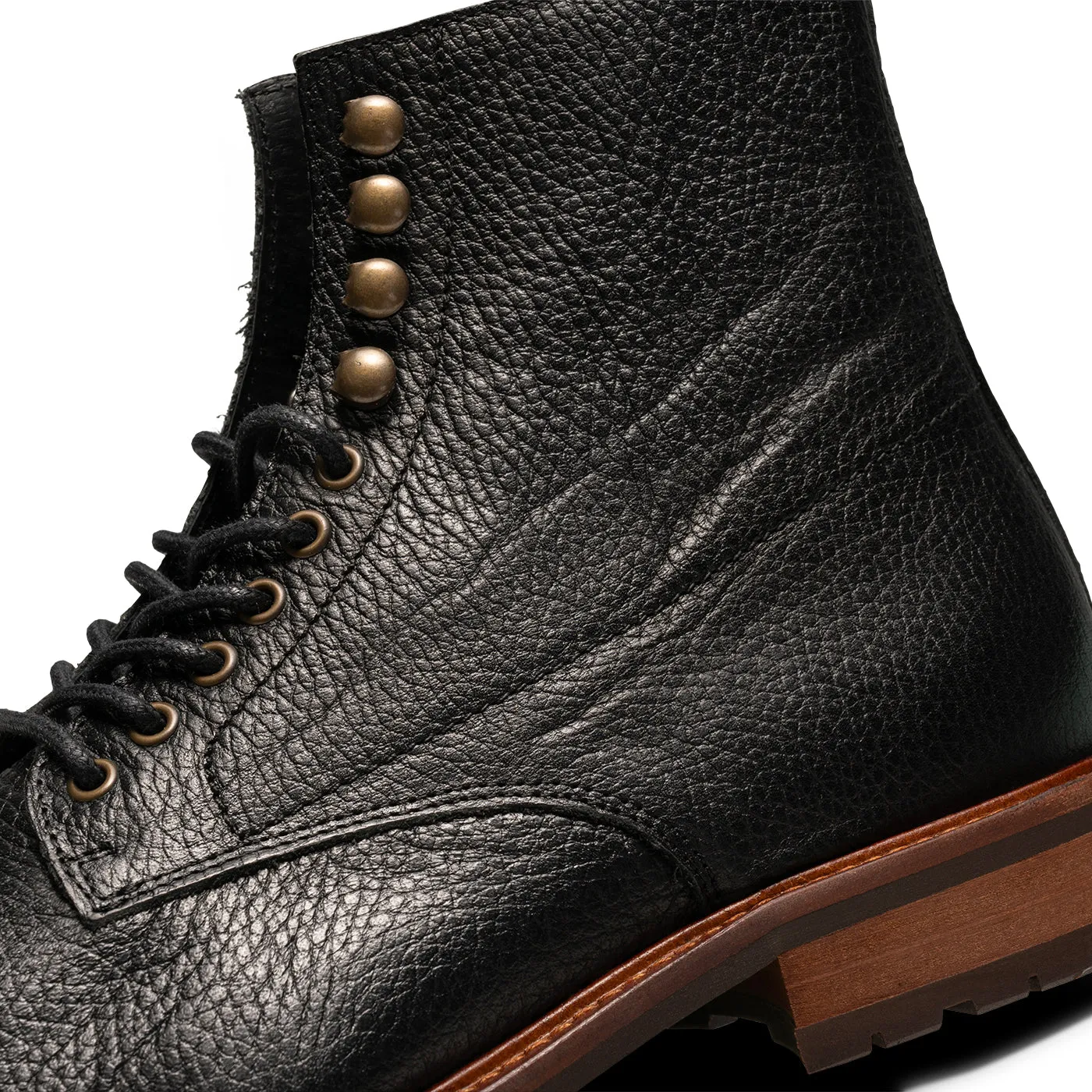 York lace up boot leather - BLACK