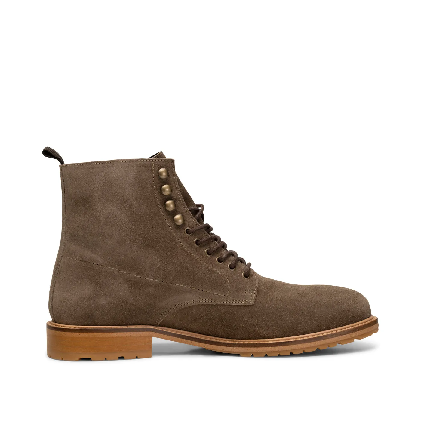 York lace up boot suede - KHAKI