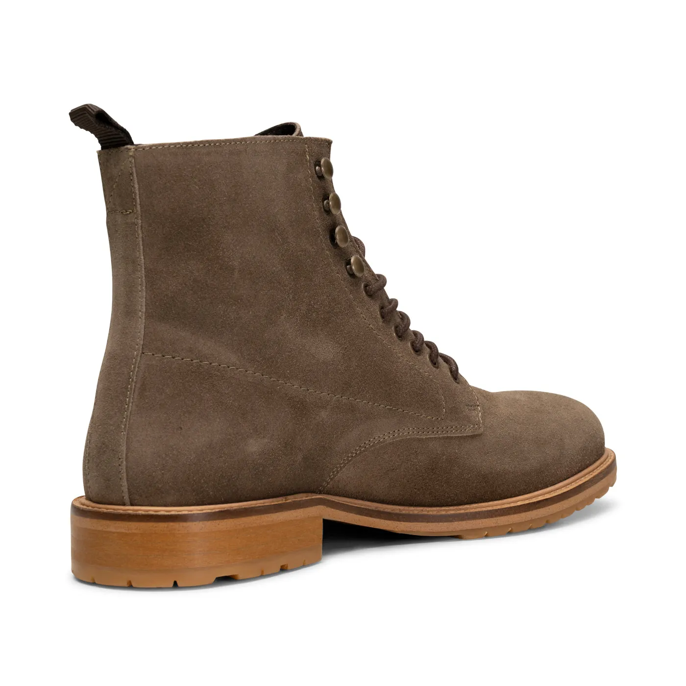 York lace up boot suede - KHAKI