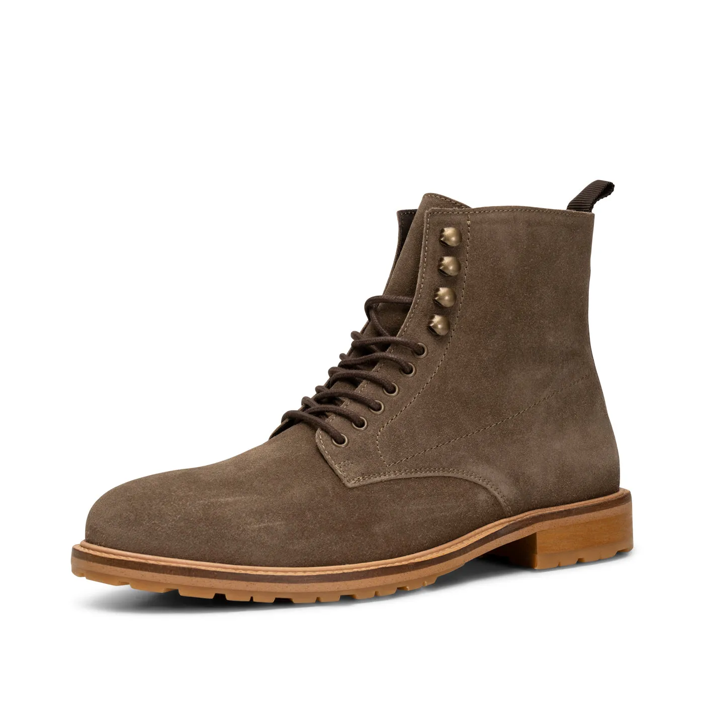 York lace up boot suede - KHAKI