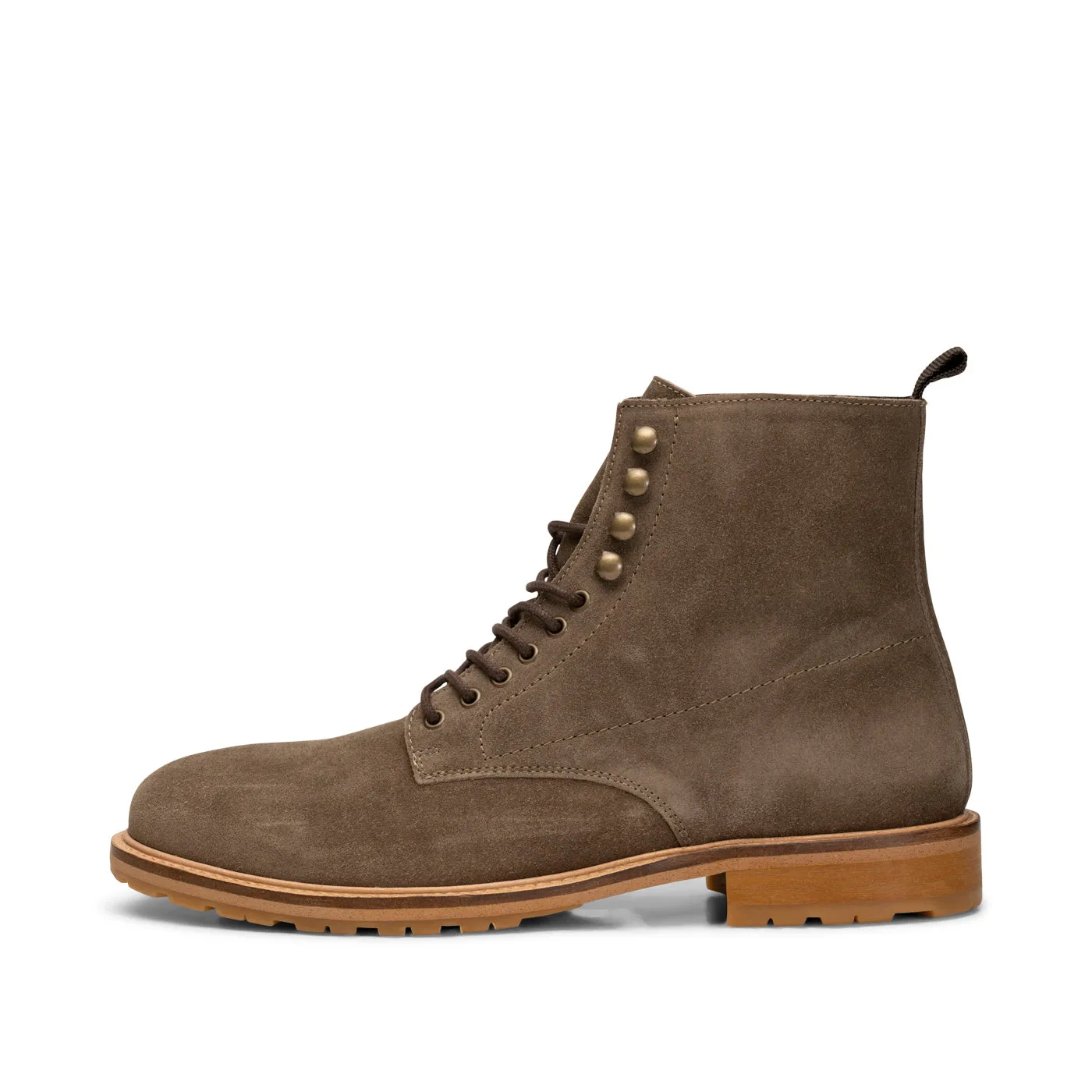 York lace up boot suede - KHAKI